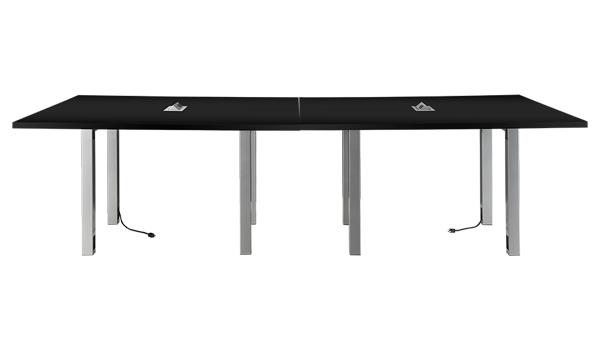CECT-044 | 10 ft. Powered Table Conference Table Black -- Trade Show Rental Furniture